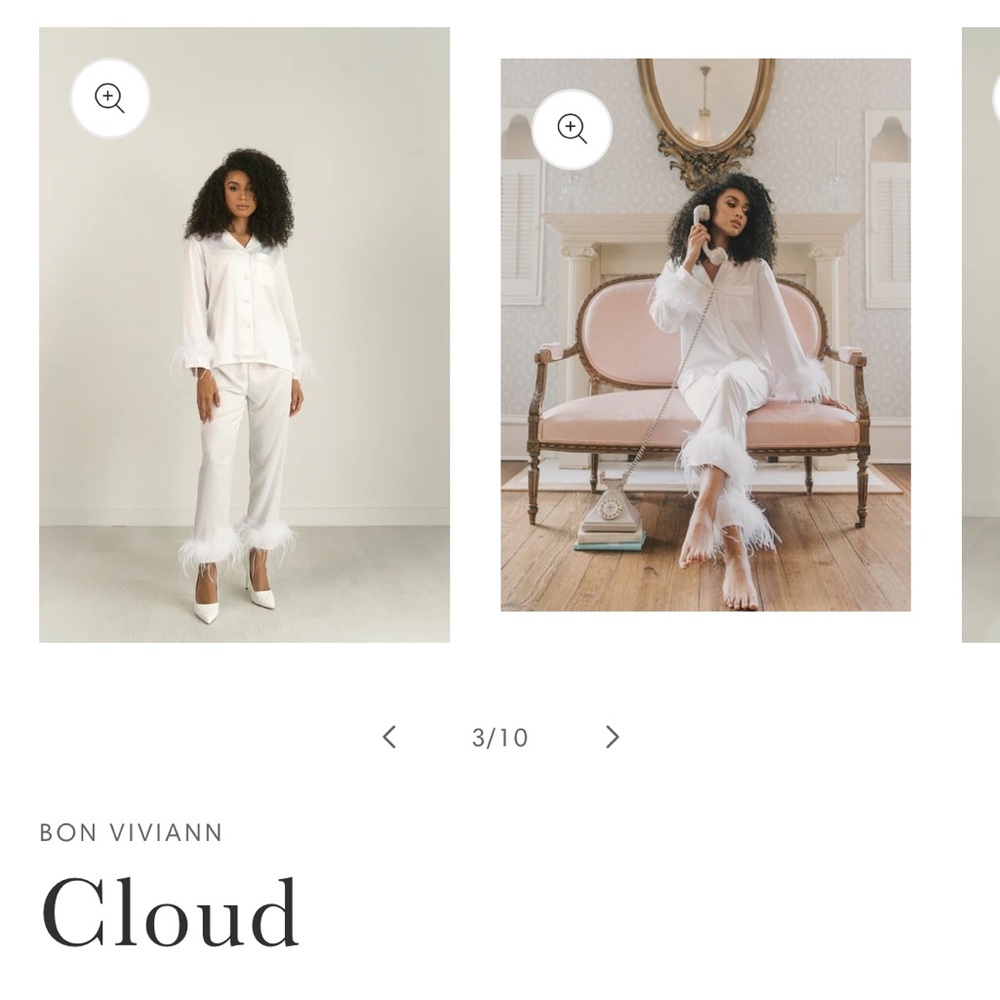 Cloud White Feather Pajama Set